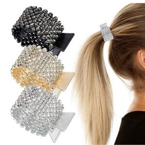 NWOT METAL AND BLING HAIR CLIPS IN 3 DIFFERENT COLORS